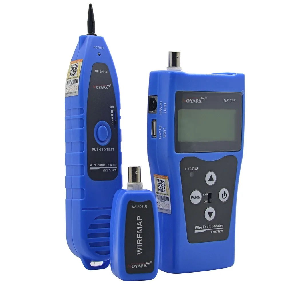 Noyafa NF-308B телефонный провод трекер сети LAN Кабельный тестер для диагностики тон RJ11 USB BNC RJ45 CAT5E CAT6E металлическая линия NF-308