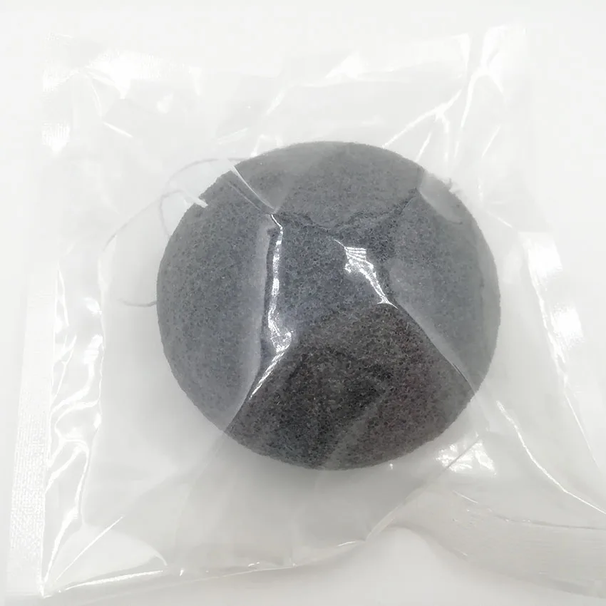 100 шт 70*40 полукруг сухой натуральный giantarum konjac Губка konnyaku для очищения лица, отшелушивания, купальный спонж для умывания - Цвет: Black
