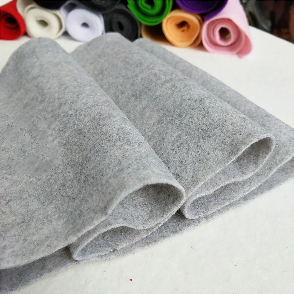 Light Grey 90*90 см мягкая войлочная ткань, нетканый войлочный материал, лист, сделай сам, для шитья кукол, рукоделие, материал, толщина 1,4 мм - Цвет: Light Grey