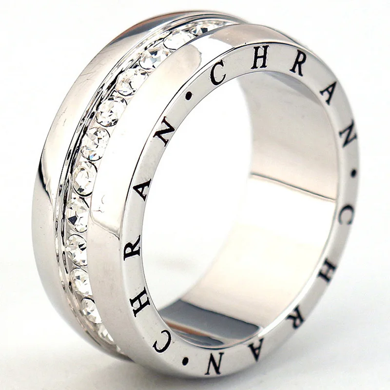Chran, изысканные серебряные свадебные кольца с кристаллами для женщин, Bijoux Anel Femme, обручальное кольцо, массивные ювелирные изделия, подарки для влюбленных