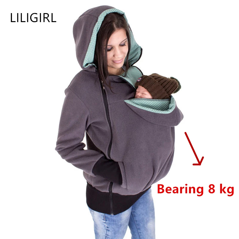 Autumn Maternity Baby Cusual Sweatshirt Clothes 2021 New Pregnant Women Hoodies Thicken Wool Maternity Carrier Jackets Coat new autumn winter warm baby carrier jacket kangaroo hooded maternity women outerwear pregnant women wool liner coat size m 2xl