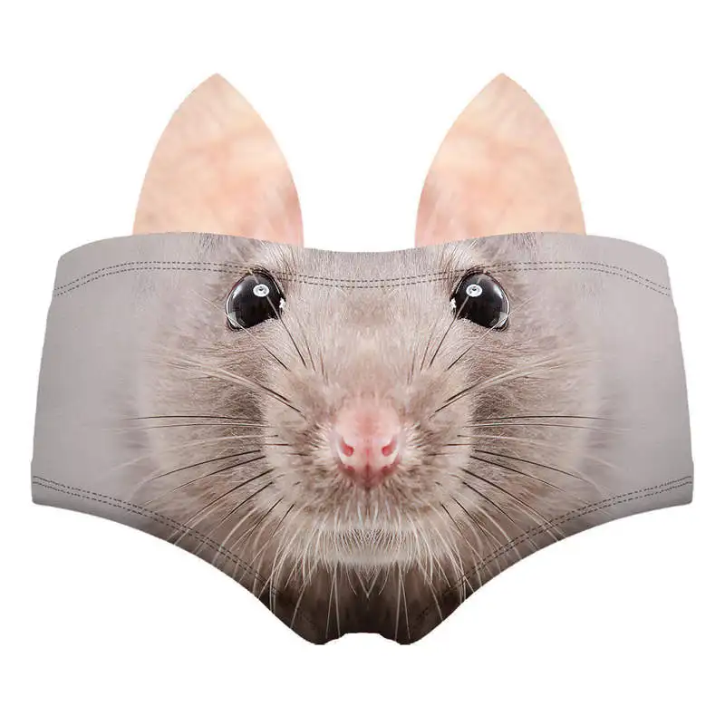 pic12 Новое поступление, модное сексуальное нижнее белье с 3D принтом, Kawaii, трусики с кошачьими ушками, с быком, собакой, гепардом, лисой, дикими животными, женские трусы - Цвет: pic12