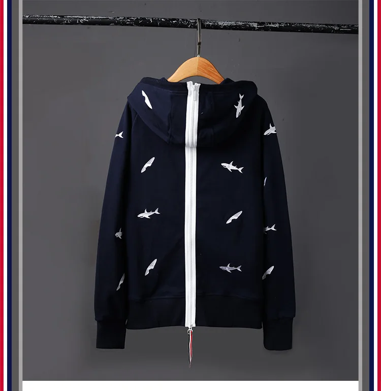 Новинка 19ss мужские роскошные толстовки с капюшоном с вышивкой акулы, толстовки с капюшоном, бархатные, хлопковые, плотные, флисовые, уличные, в стиле хип-хоп# H01