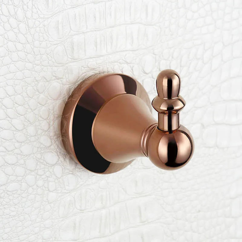Rose Gold Розовое золото Крючки для пальто нержавеющая сталь медь Винтаж бронза хром античная ванная вешалка настенный крючок для полотенец банный крючок для халата - Цвет: Rose Gold