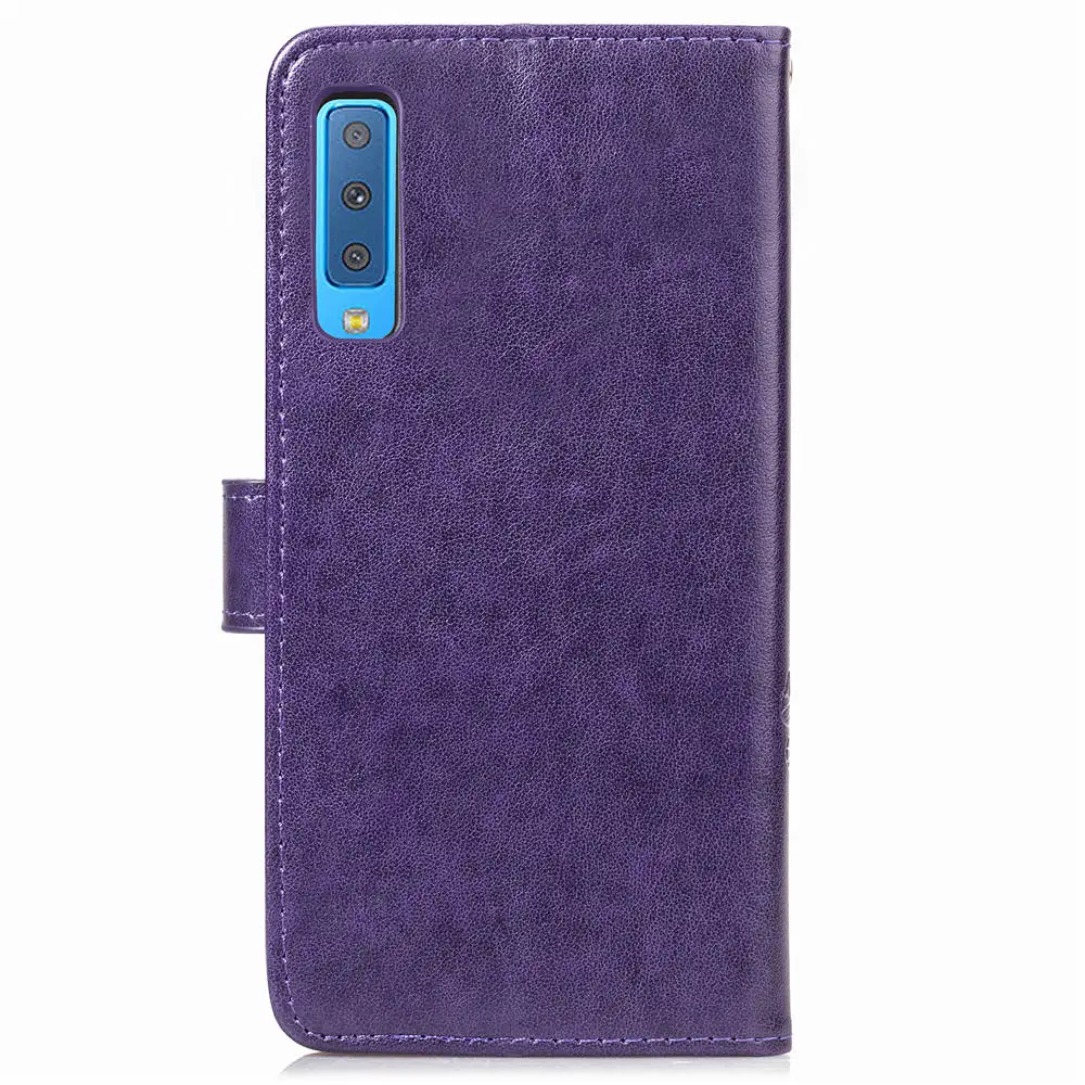 Кожаный чехол бумажник с цветочным узором для Samsung Galaxy A51 A40 A50 A70 A71 M40 J4 + J2 Core S8 S9 A7