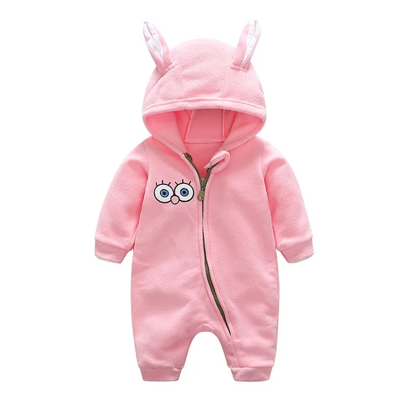 NewKids Костюмы новорожденных флиса с длинным рукавом Комбинезоны для женщин детские худи Повседневное ползунки для девочек и для мальчиков 2 цвета