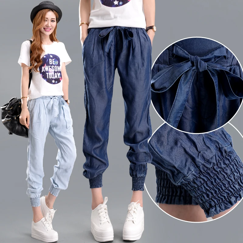 Новинка тонкие женские весенне летние брюки длиной до щиколотки Свободные