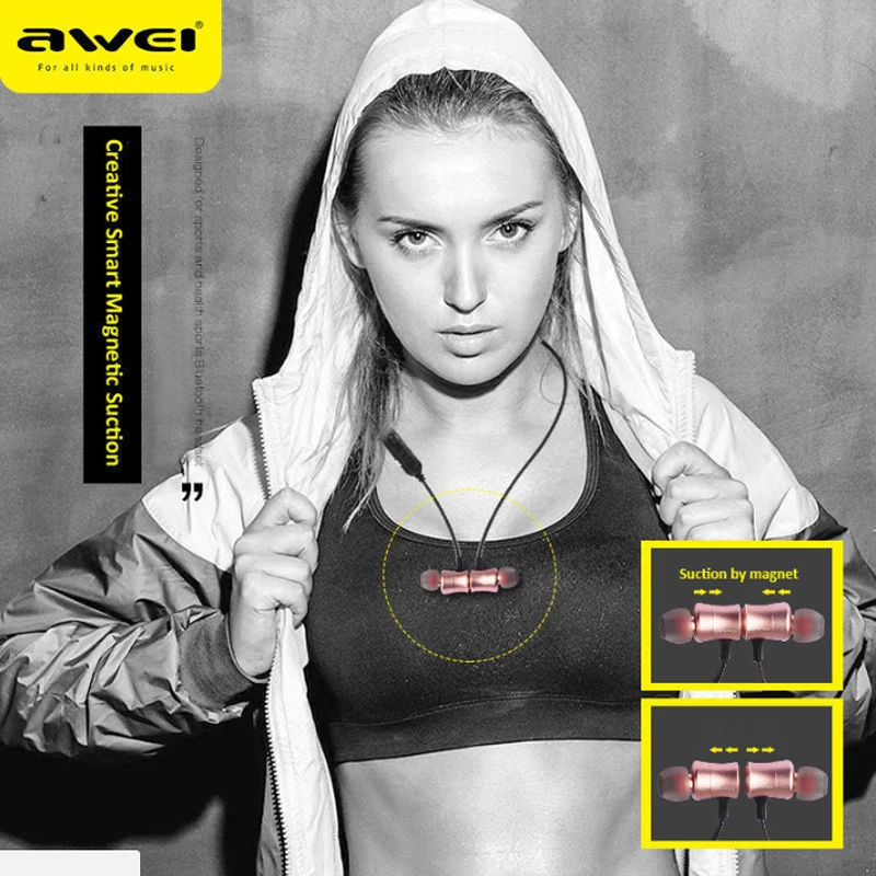 Awei A921BL Bluetooth наушники спортивные беспроводные магнитные стерео с микрофоном