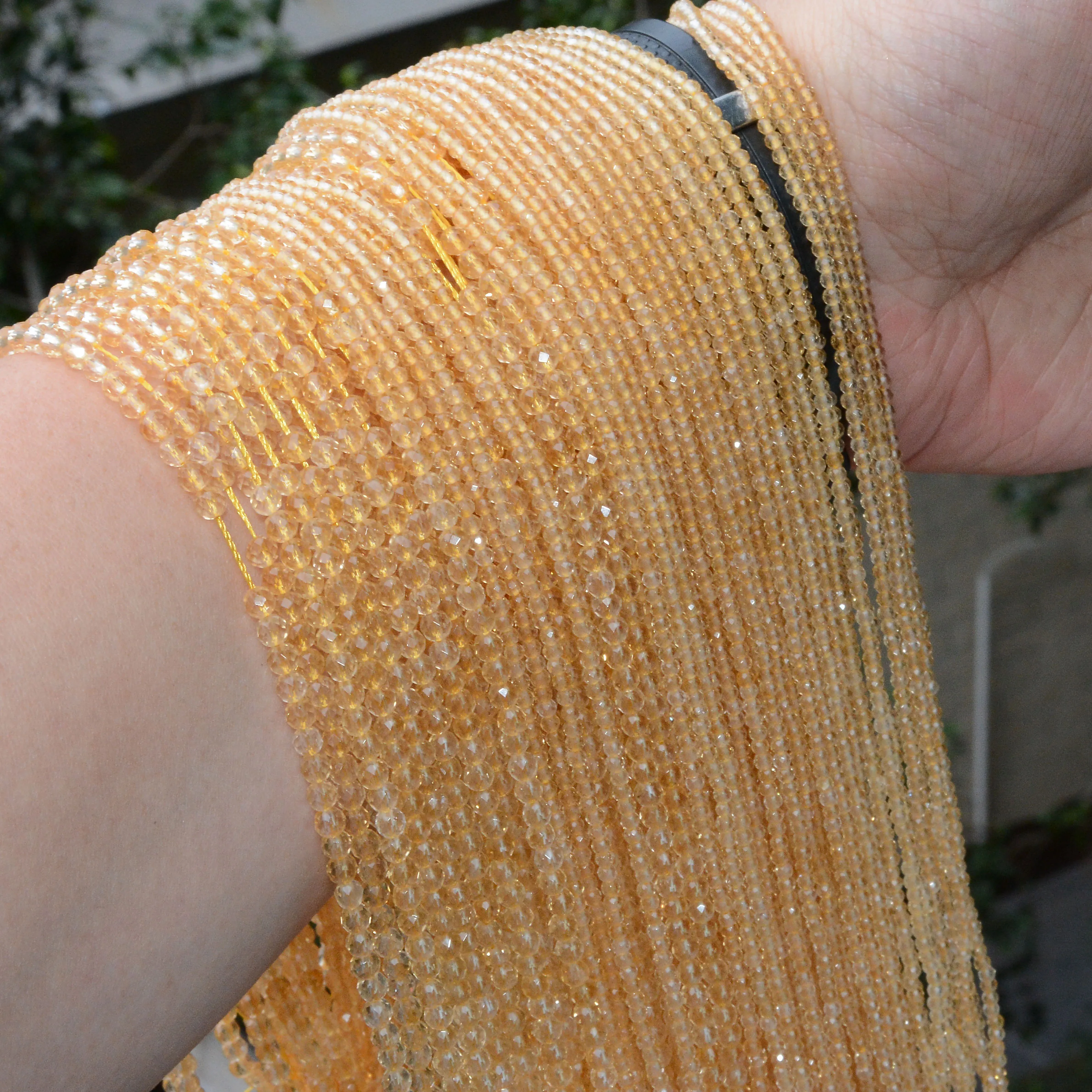 Natural Citrine Without Treatment Faceted Round Beads 2.2mm 3.3mm | Украшения и аксессуары