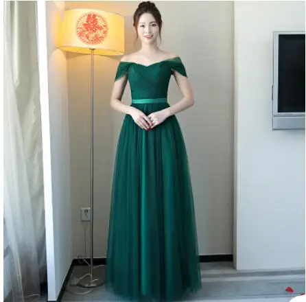 C Beauty-Emily, кружевные платья подружек невесты,, длинные, для женщин, Vestidos Para Festa, без рукавов, на шнуровке, для свадебной вечеринки, для девушек, платье для выпускного вечера - Цвет: C