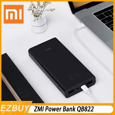 Xiaomi powerbank Z mi power bank 20000 мАч Быстрая зарядка QC3.0 Xiao батарея QB822 для iPhone зарядное