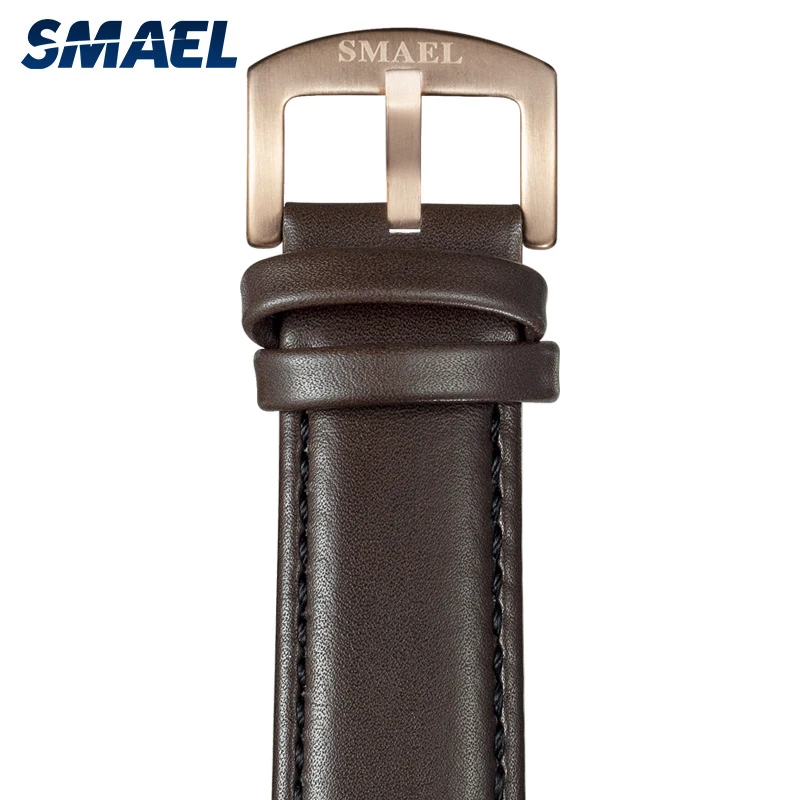 SMAEL новые модные мужские часы коричневые кварцевые наручные 30 м