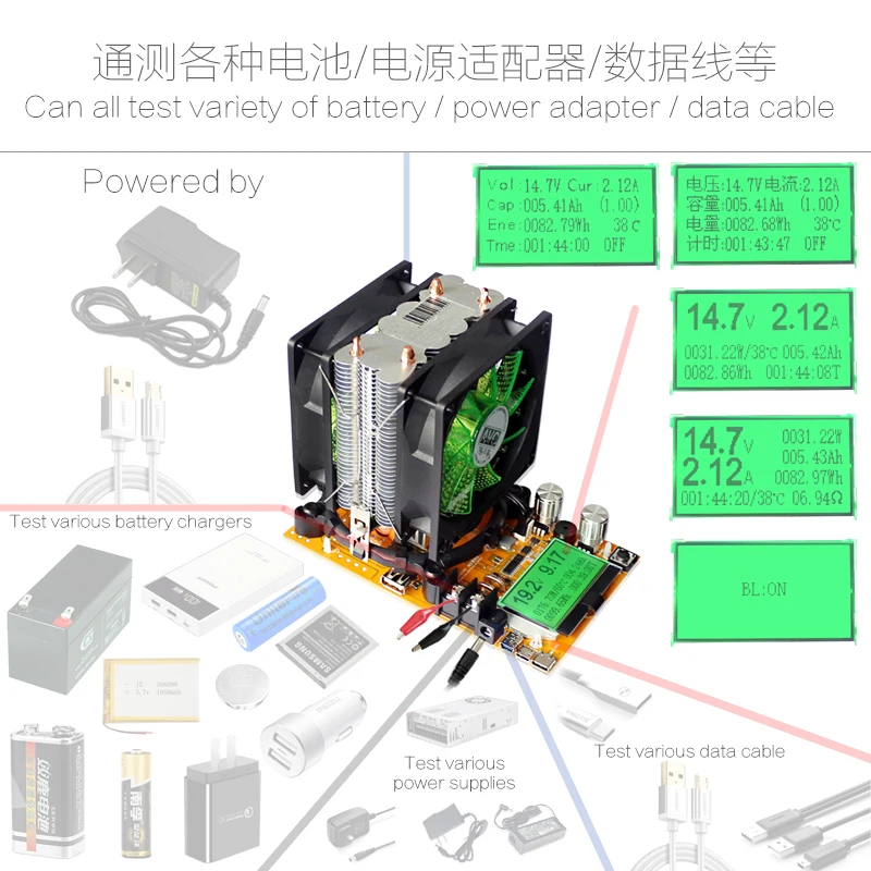 200V 20A 180W регулируемый постоянный ток электронная нагрузка Батарея разрядка Емкость тестер метр 12V24V48V свинцово-кислотный литиевый