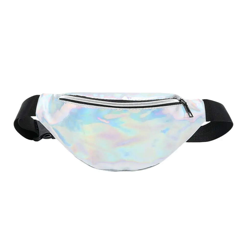 4 Laser Waist Packs Bags Women Pure Color Fanny Pack Female Belt Bag Black PVC Waist Packs Laser Chest Phone Pouch - Цвет: 4