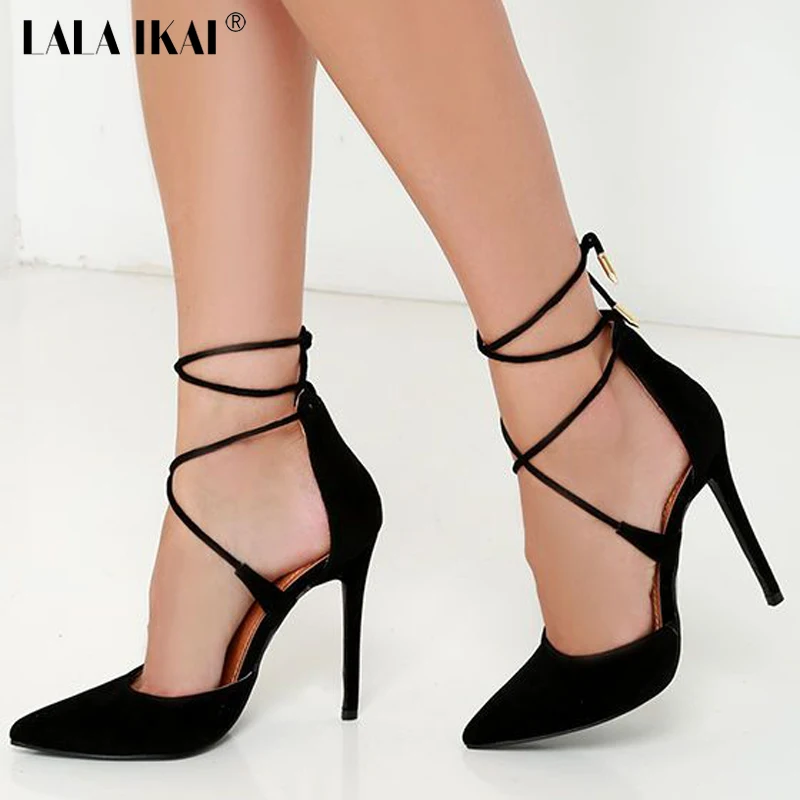 Lala IKAI/Брендовая обувь женские замшевые сандалии-гладиаторы летние Сандалии на