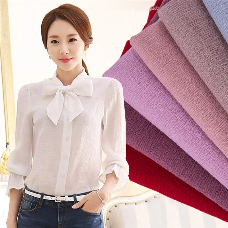 1 м креп хлопок ткань морщинка льняная рубашка платье брюки обивка