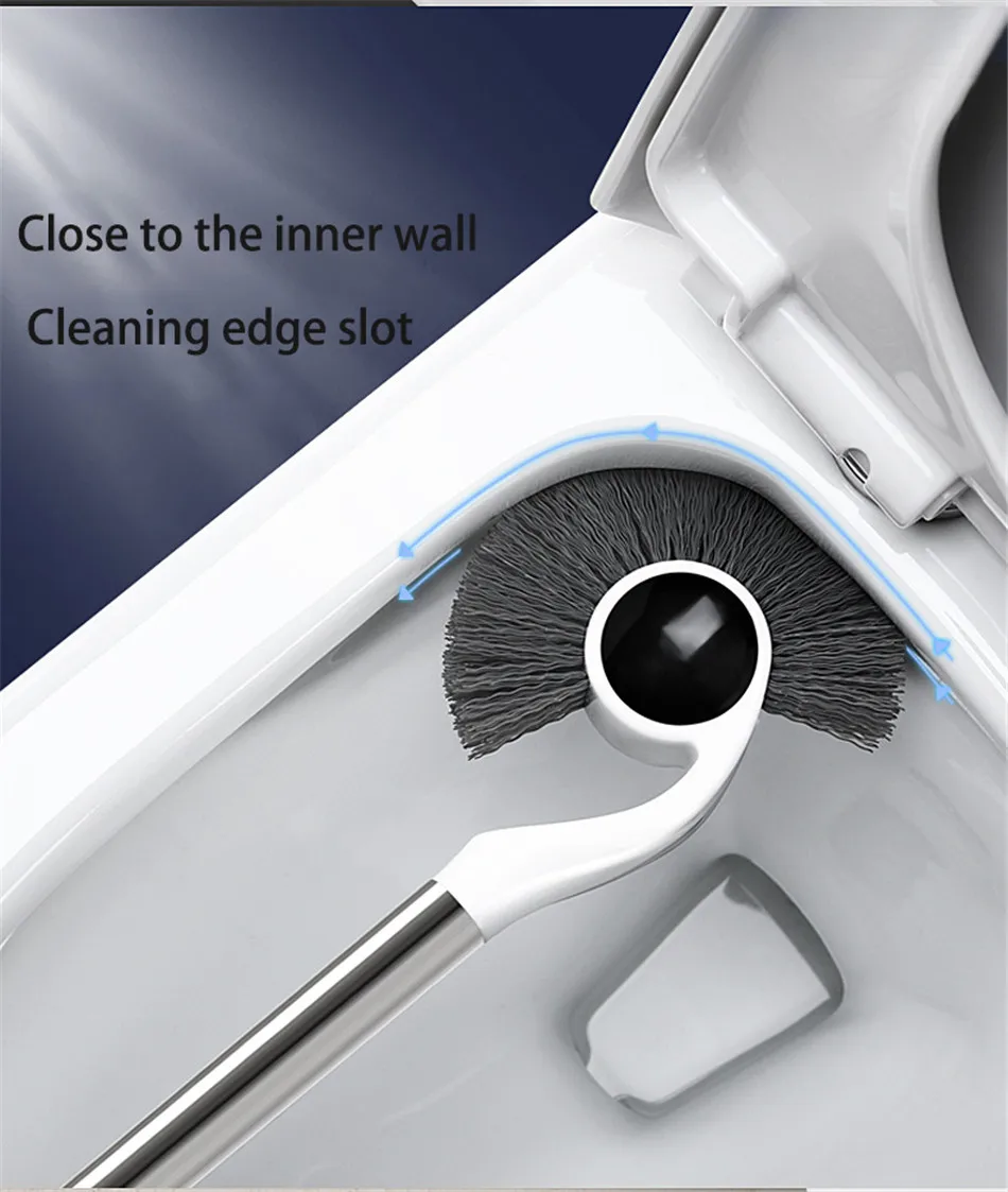GUNOT Magnetic Adsorption Toilet Brush Creative Hippocampus Brush Head Stainless Steel Handle Household Bathroom Cleaning Tool