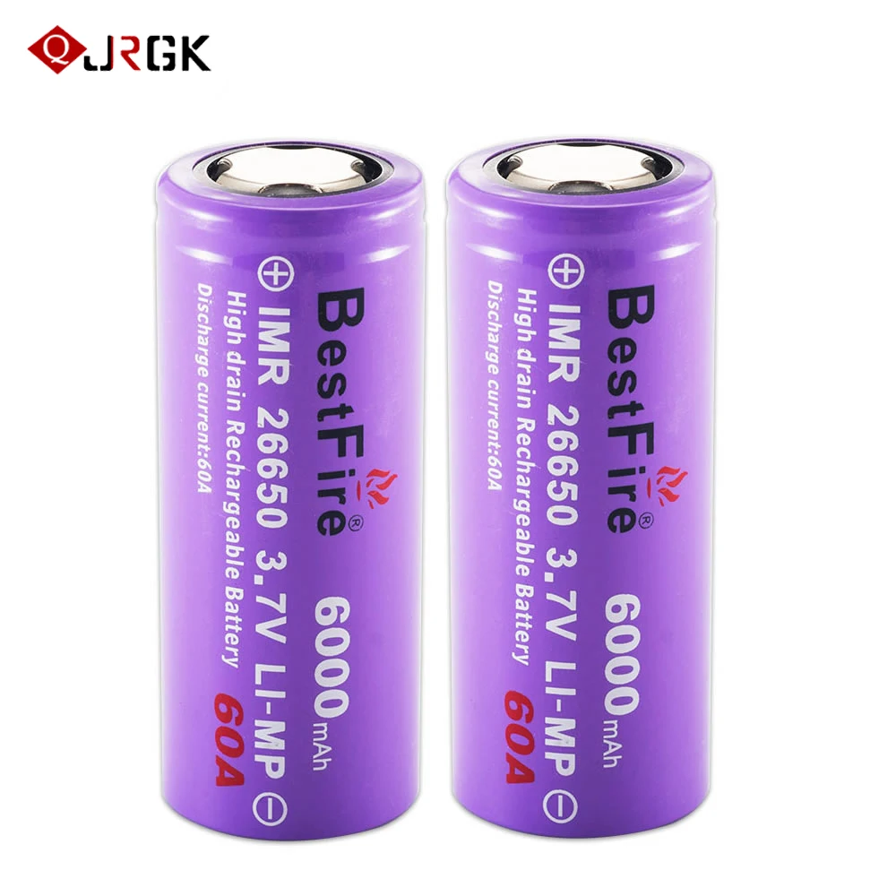 JRGK 3 7 V аккумулятор 26650 Li Ion 6000mAh 60A фонарик перезаряжаемый для электронной сигареты