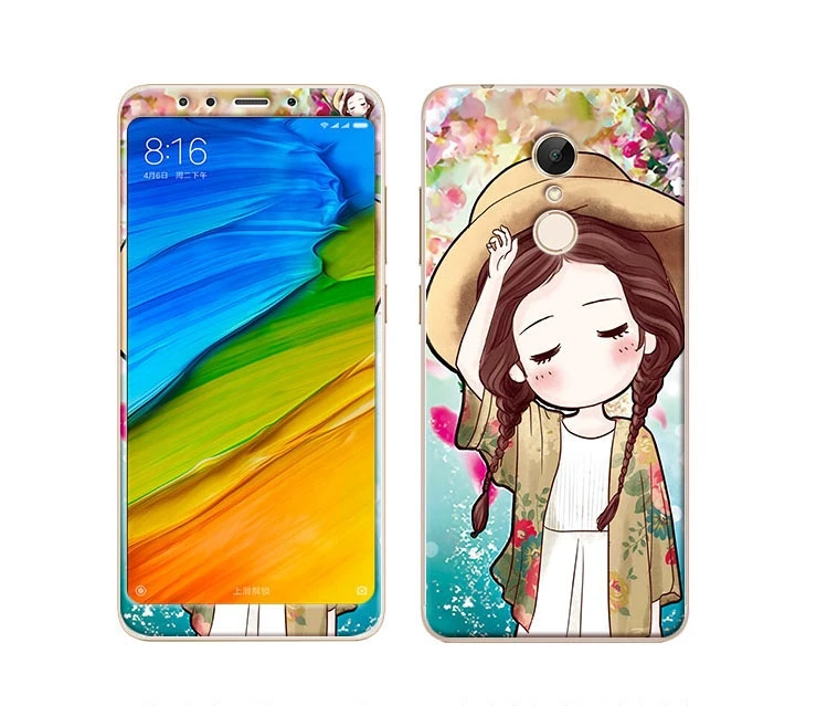 Чехол для экрана для Xiaomi Redmi 4x Note4 A1 Mi6 Note3 Передняя пластина из закаленного стекла и Вернуться ТПУ цветной Чехол-обложка с рисунком