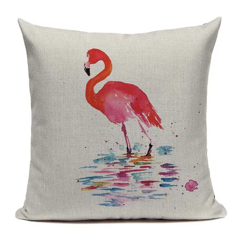 Крутая хлопковая винтажная наволочка с изображением птицы Милу Фламинго 45 см x