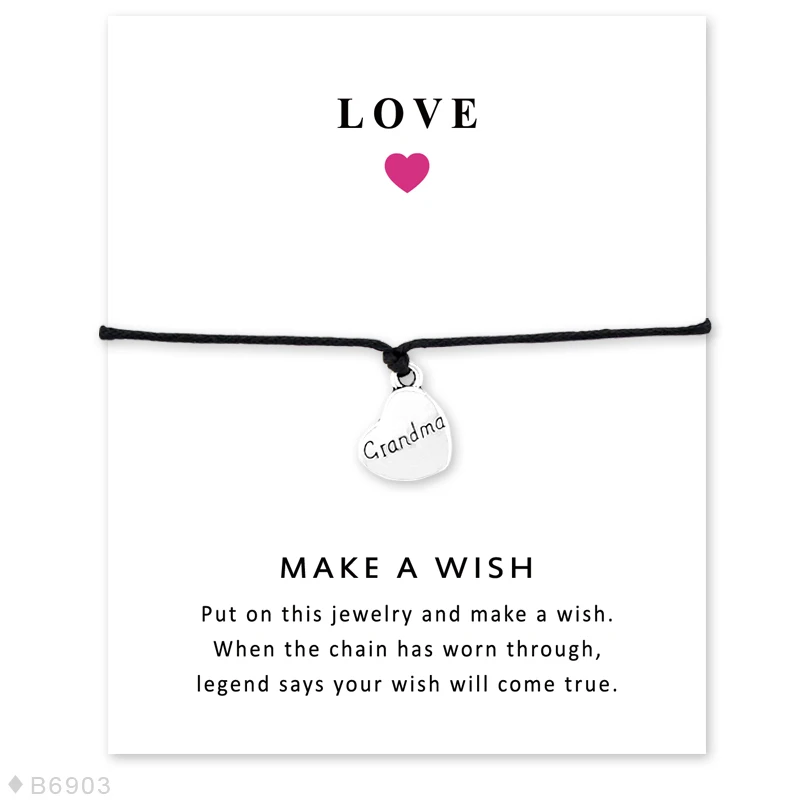 B6903 Армейский огонь тонкая синяя линия Мама жена, дочь, дедушка, дедушка, сестра, отец, браслеты с шармами, восковой шнур, женские модные ювелирные изделия - Окраска металла: B6903