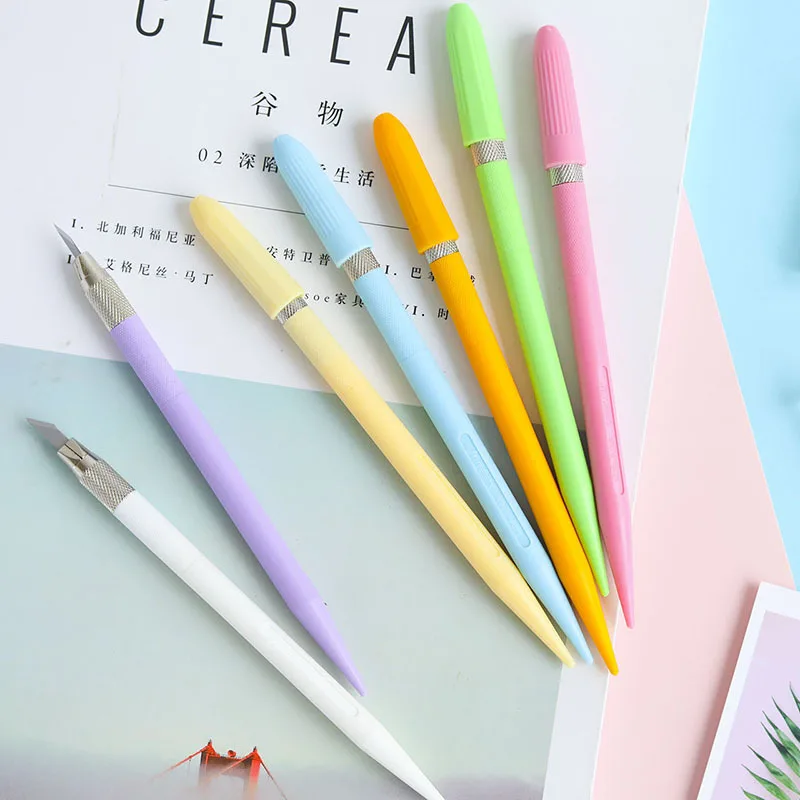 Random Color 1pc 11 цветов, резиновый штамп, Гравировальный нож, ручка, дерево, ремесла, инструмент для поделок, лезвие для резьбы, фото, бумага, резак, офисные, школьные принадлежности - Цвет: Random Color 1pc