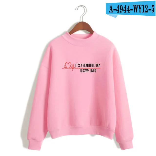 GL pink Его прекрасный день, чтобы сохранить свитер с лиственным рисунком Графический Печатный свитер женщин Tumblr Цитата GREYS Anatomy подарок толстовки спортивный костюм - Цвет: GL pink