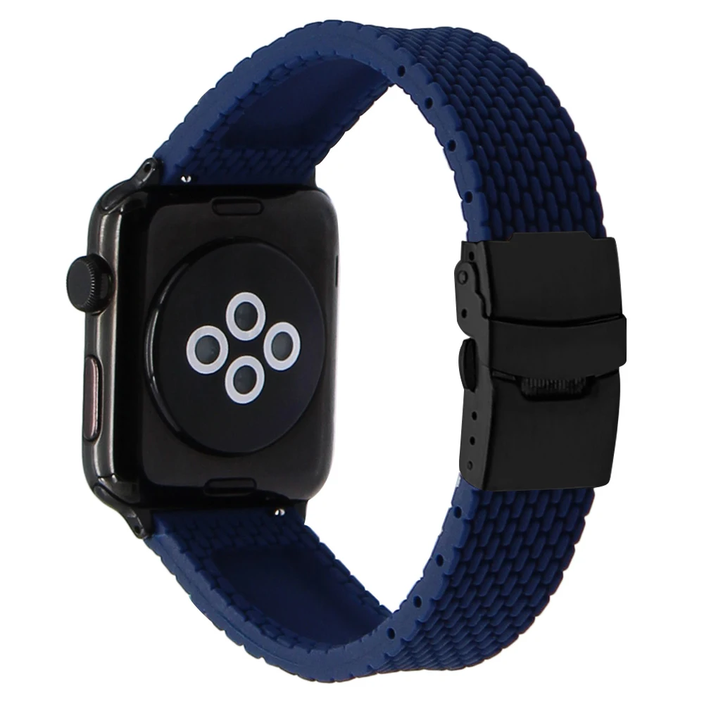 Ремешок силиконовый для iWatch Apple Watch SE Series 6 5 4 3 2 1 44 мм 40 42 38 мм|silicone rubber watchband|rubber