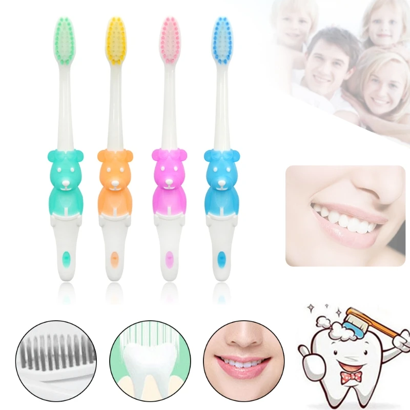 2 шт. детская зубная щетка в форме медведя мягкая тренировочный Прорезыватель