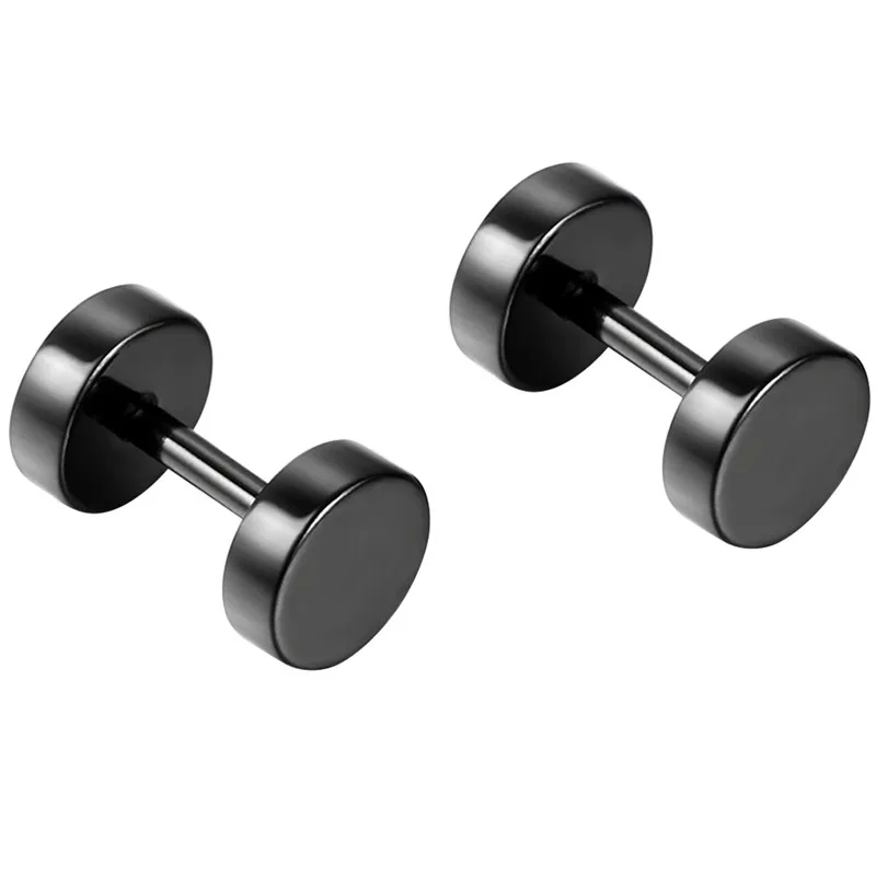 1 пара мужские серьги гвоздики из нержавеющей стали ширина 6 14 мм|barbell earrings|designer