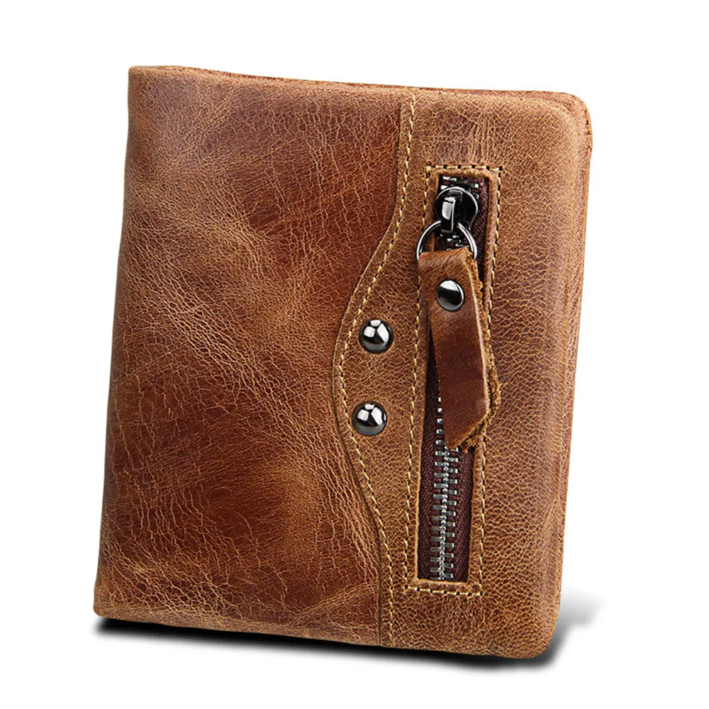 Мужской кошелек из натуральной кожи с защитой RFID|male purse|fashion pursewallet card holder |