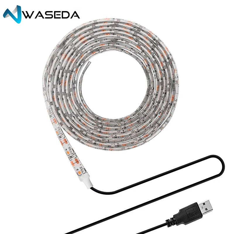 5 в 50 см 1 м 2 3 4 USB кабель питания Светодиодные полосы света лампы SMD 5050 Рождество