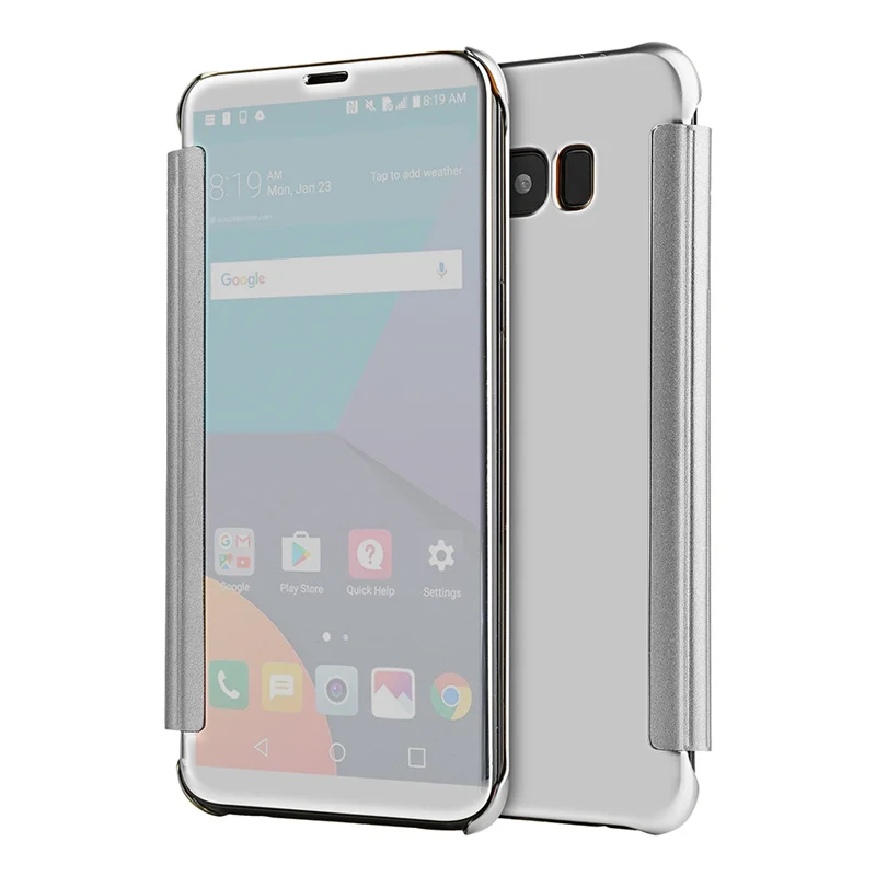 Silver Акриловый чехол-книжка чехол для samsung galaxy S9 S8 A8 плюс S5neo S6 S7edge J1 J3 J5 J7 Pro A3 A5 A7 Note8 5 Крышка - Цвет: Silver