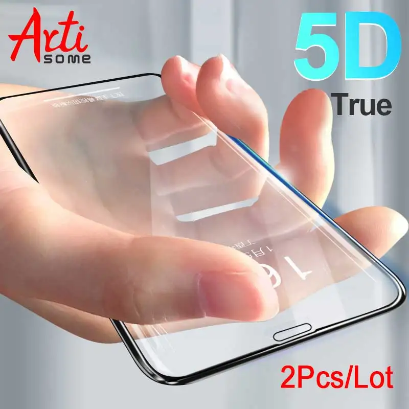 Защитное стекло для iPhone X 10 изогнутое 5D с краями apple iphone 6s 6 7 8 Plus 2 шт.|Защитные