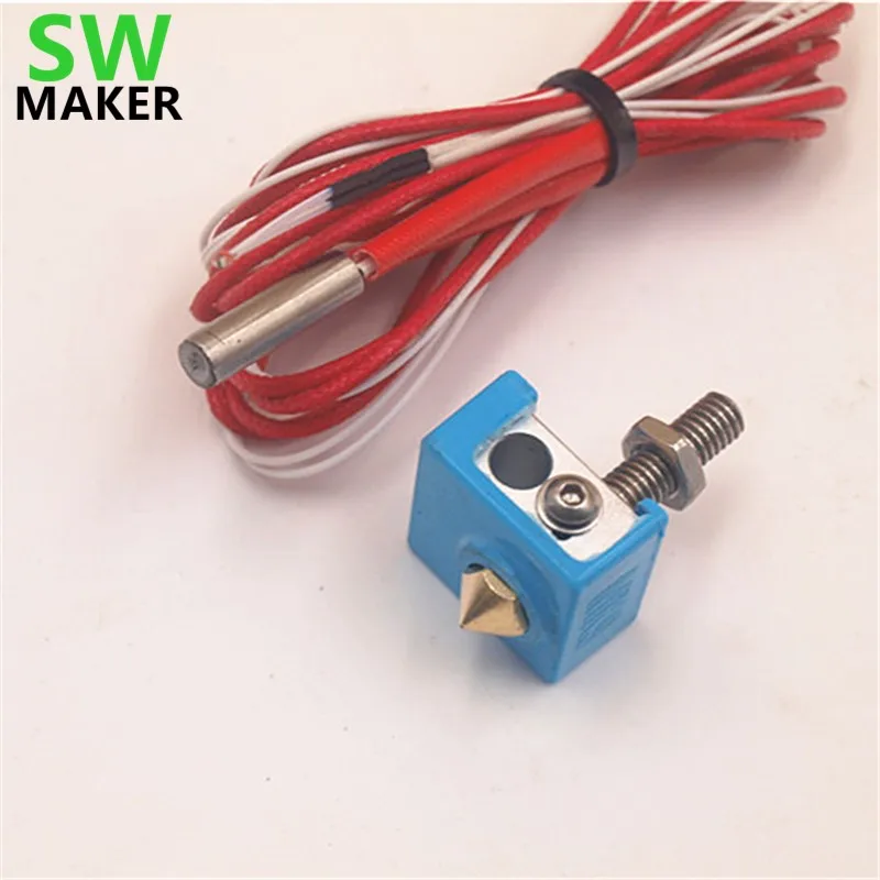 SWMAKER MK8 hotend комплект 12 V/24 V 0 4 мм ptfe линейные горло трубки с силиконовым носок для