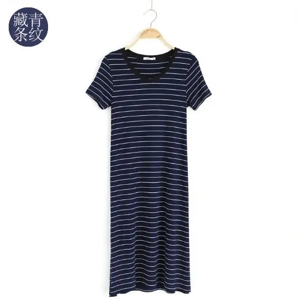 striped7 Fdfklak, новинка, женская ночная рубашка большого размера, ночная рубашка с коротким рукавом, ночная рубашка, летняя ночная рубашка, женская ночная рубашка, платья для сна - Цвет: striped7