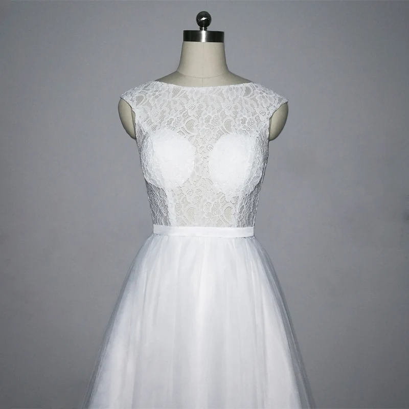 E JUE SHUNG White Lace Backless Wedding Dresses 2018 Cap Sleeves Sheer Beach Gowns robe de mariee vestidos novia | Свадьбы и