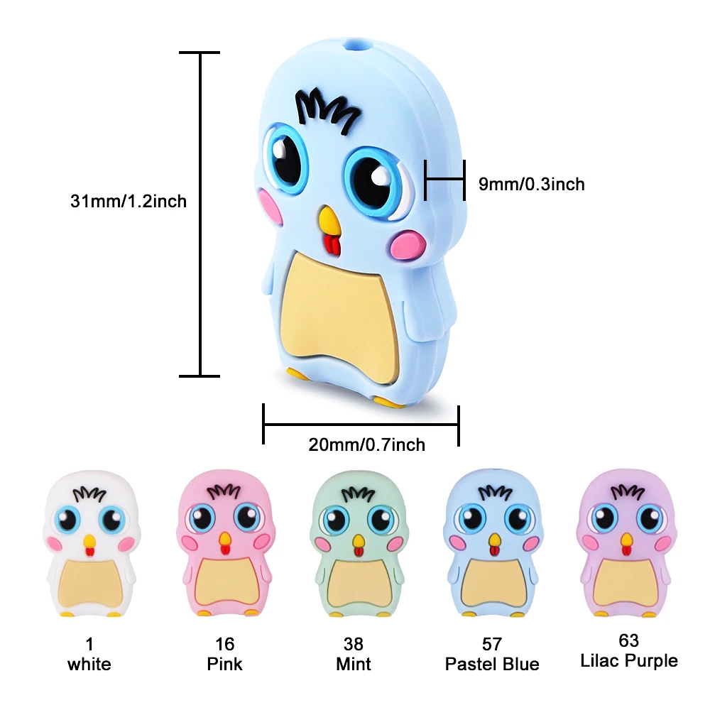 

TYRY.HU 5pc Free Shipping Cute Cartoon Silicone Beads Food Grade Animal Baby Teether BPA Free Teething Toy DIY Pacifier Necklace