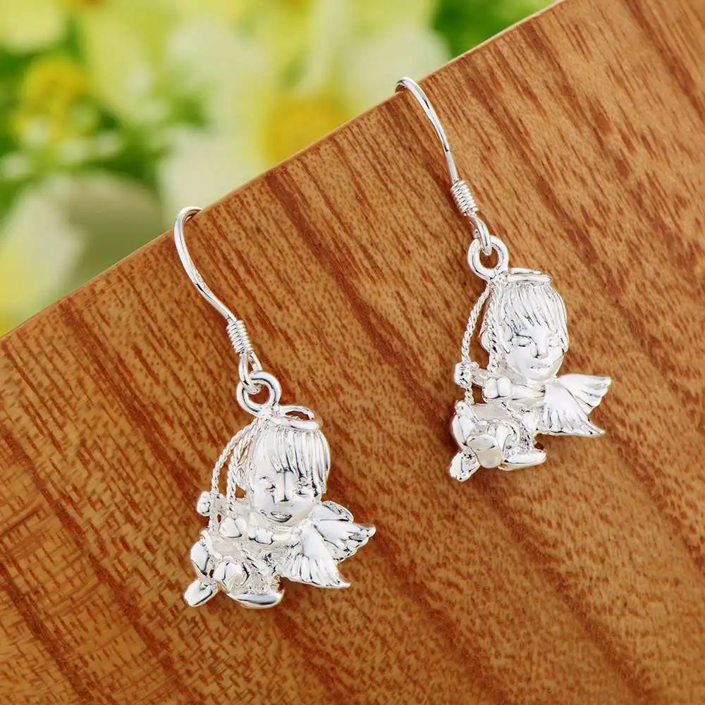 Детские серьги Ангел Крыло высокого качества бесплатная доставка посеребренные