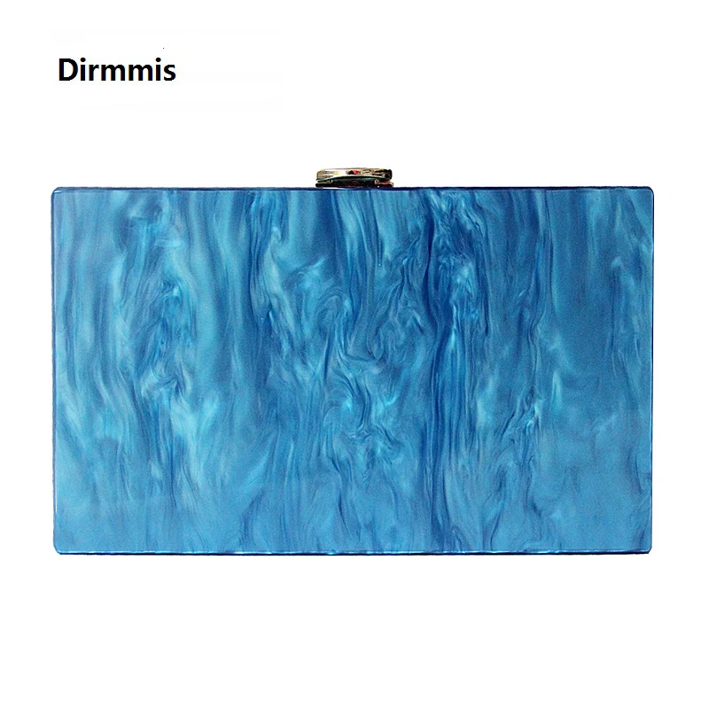 Новый модный аксессуар Женская милая сумка акриловая синяя однотонная вечерняя