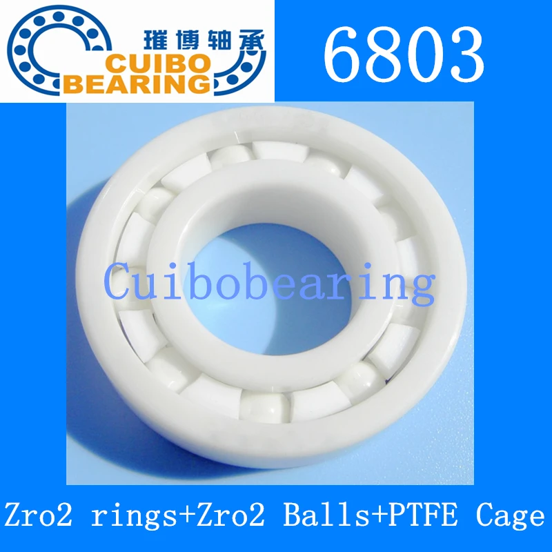 

10 шт./лот 6803 полностью Керамический шарикоподшипник 17x26x5 мм циркониевые подшипники ZrO2 17*26*5 6803CE