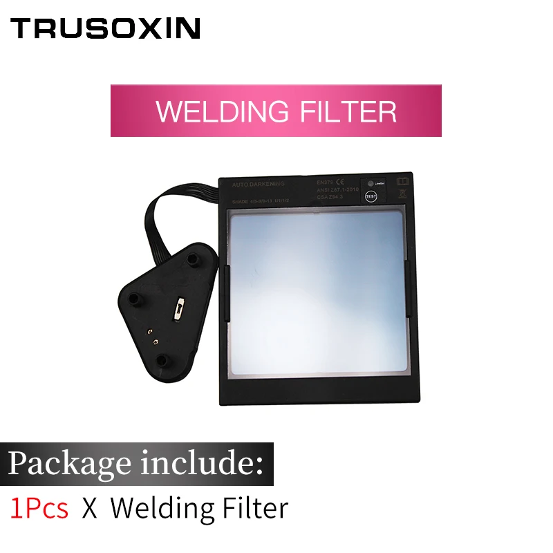 Welding Filter Большой вид eara 4 дуговой датчик DIN5-DIN13 Солнечная Авто Затемнение TIG MIG MMA Сварочная маска/шлем/сварщик крышка/объектив/маска для лица - Цвет: Welding Filter