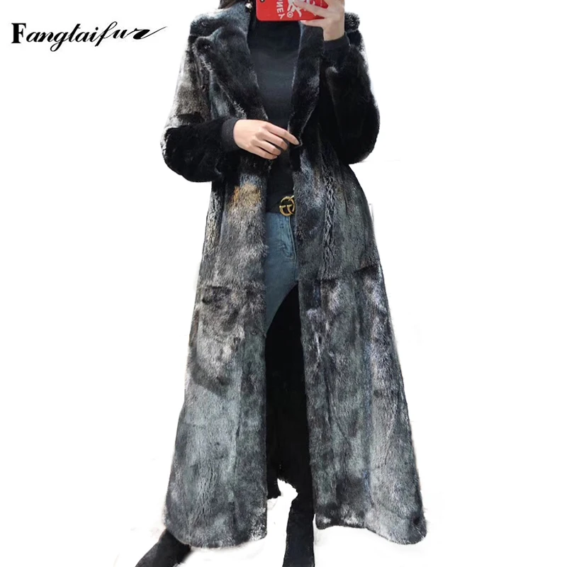 Ftangaiur новая импортная Корона уровня лебедя бархатная норковая шуба черная
