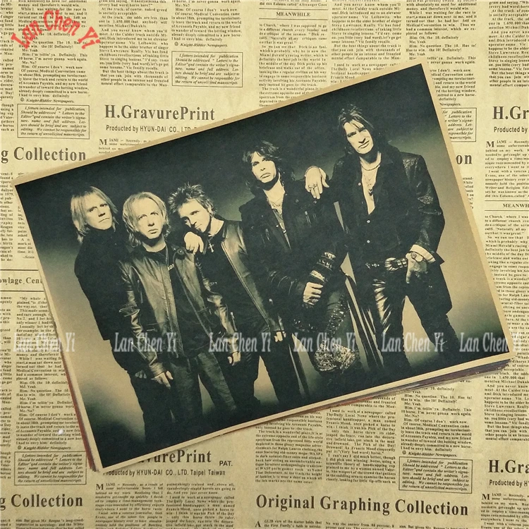 Рок-Группа Aerosmith ностальгическая матовая крафт-бумага плакат офис подарок столовая домашний Декор стикер дизайн