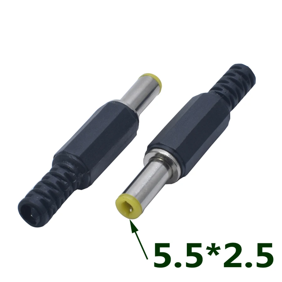 10 шт. 2,1x5,5x14/2,5x5,5x14 мм DC мощность штекер аудио адаптер розетка Jack желтая головка пластиковая ручка разъем