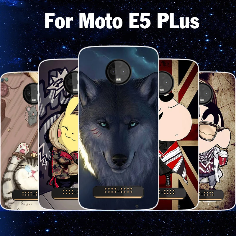 Чехол для Moto E5PLus милый мультяшный мягкий чехол телефона MotoE5 PLus защитный E5 кожаные