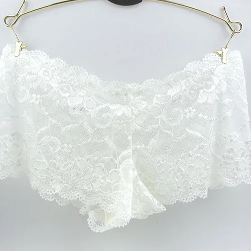 White Женское нижнее белье, сексуальное кружевное, размера плюс, прозрачные Бесшовные женские трусики, женское нижнее белье, женские трусы, трусы - Цвет: White