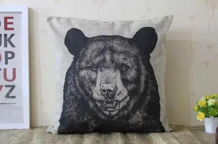 

Bear pillow cover, European court style animal cartoon black bear throw pillow case pillowcase wholesale