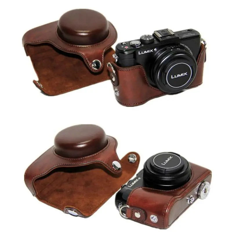 Кожаный чехол для камеры Сумка Panasonic Lumix DMC LX7 LX5 LX3 камера с плечевым ремнем|case camera