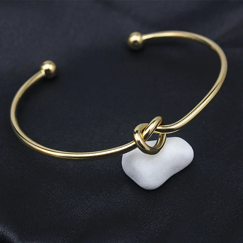 2017 простой Узел Браслет-манжета манжетой золотой браслет для Для женщин оптовая